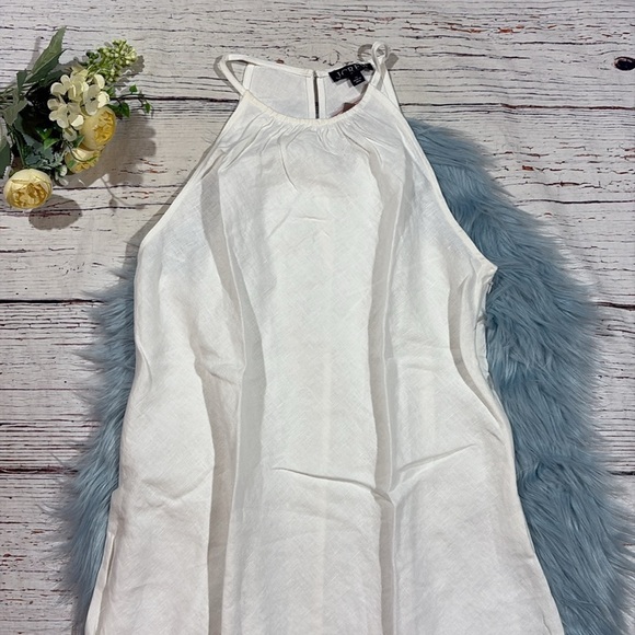 NWT J.CREW Women’s White 100% Linen High-Neck Midi Dress - Picture 7 of 10